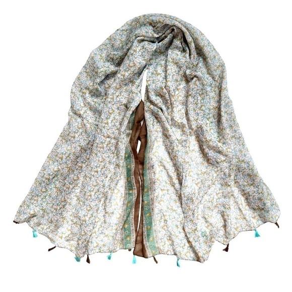 Luxury Tassel Paisley Floral Print Scarf Shawl - Picture 2 of 5
